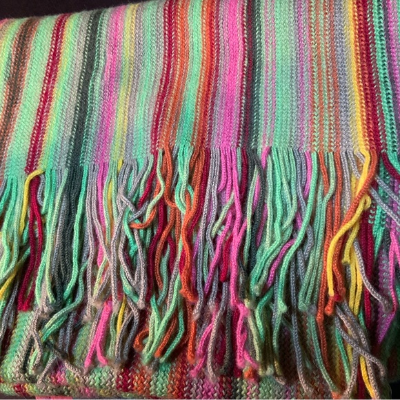 Barbarossa Very Long Luxury Italian multi-colored woven 10" H x 67" W scarf - Picture 11 of 13
